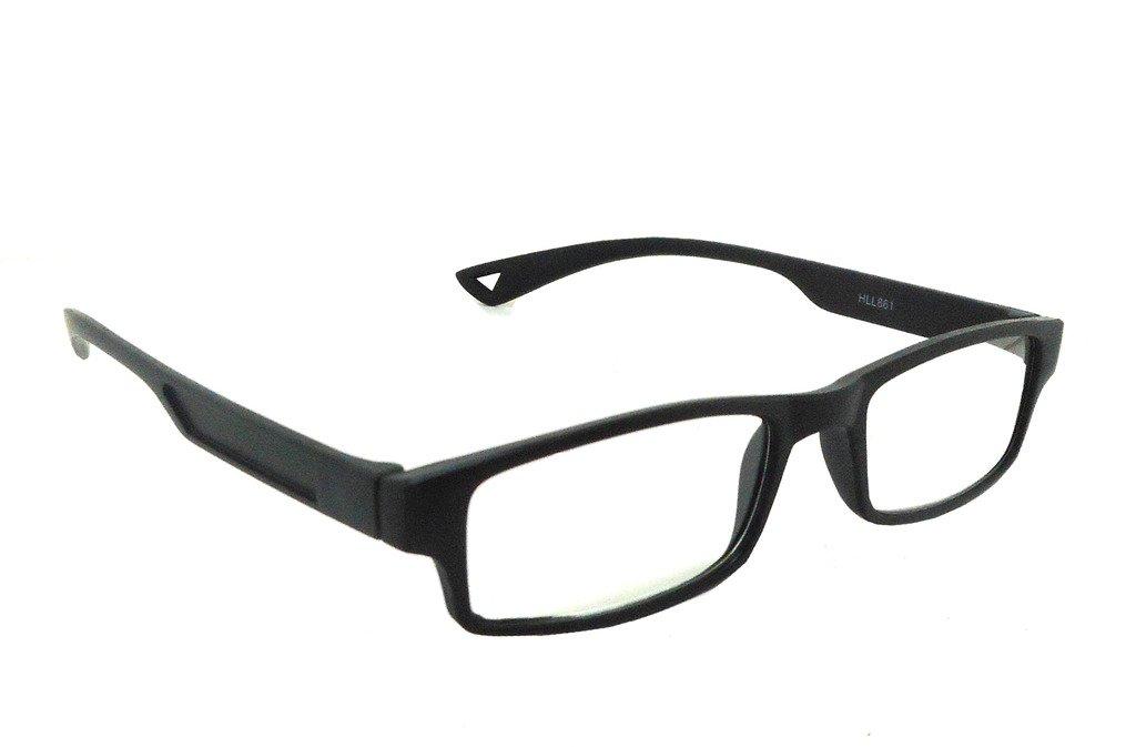 AR Eyewar AR Eyewar 1.25 Diopters Rectangular Unisex Reading Glasses 48, Black_Medium