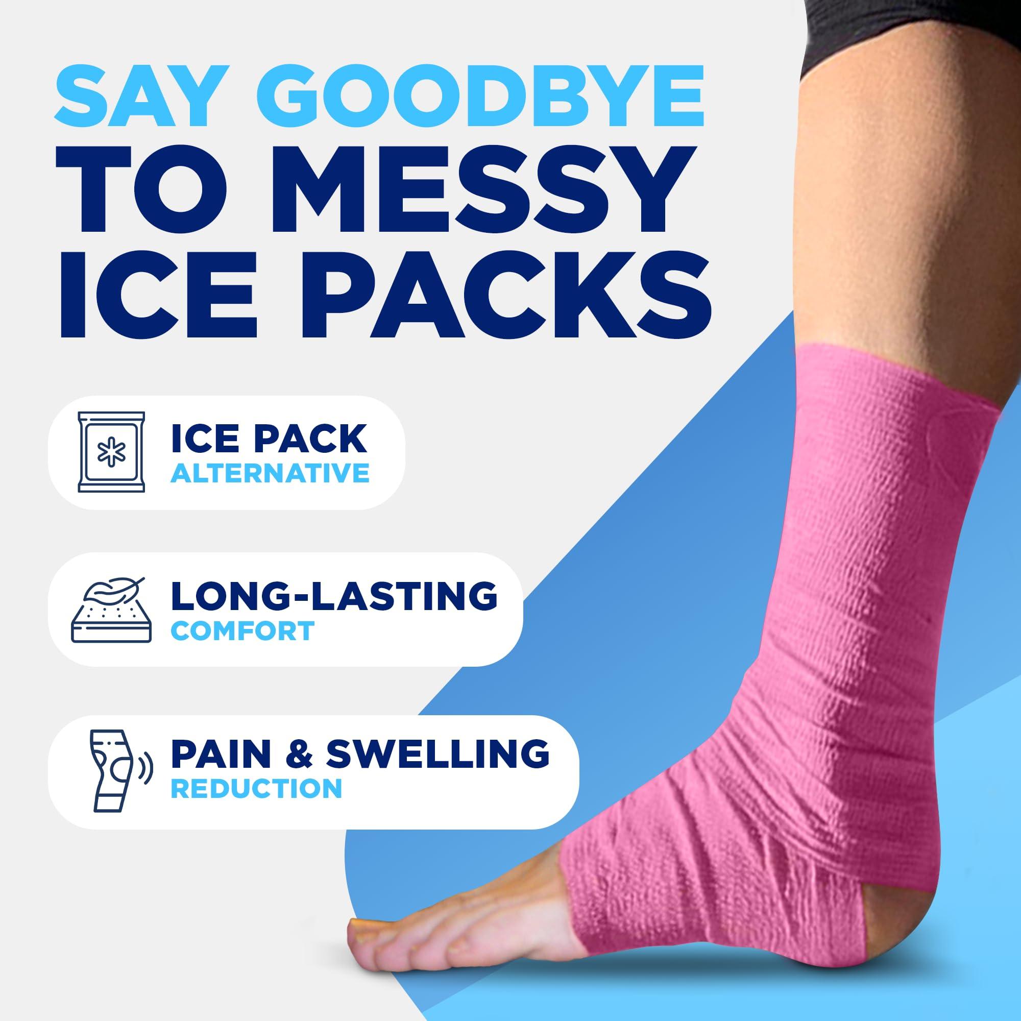 Icee Now IceeNOW Cooling and Compression Wrap-with Instant Cooling Relief, This Ice Tape is The Go Anywhere, Use Any Time, Muscle Recovery Solution (Orange Color)