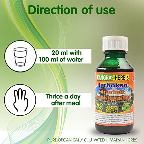Kangra Herb Kangra Herb Herbokan Sharbat Shankhpushpi 500ml, 100% Pure Organically Cultivated Himalayan Herbs Promote Proper Liver Functioning and Other Digestive Problems