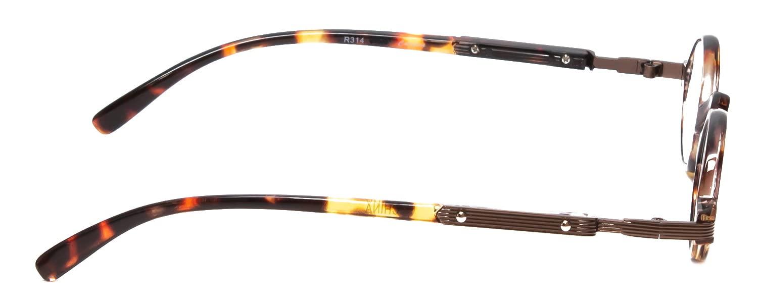 Calabria Calabria R314 Vintage Professor Oval Reading Glasses Incredibly Lightweight, Tortoise, Medium