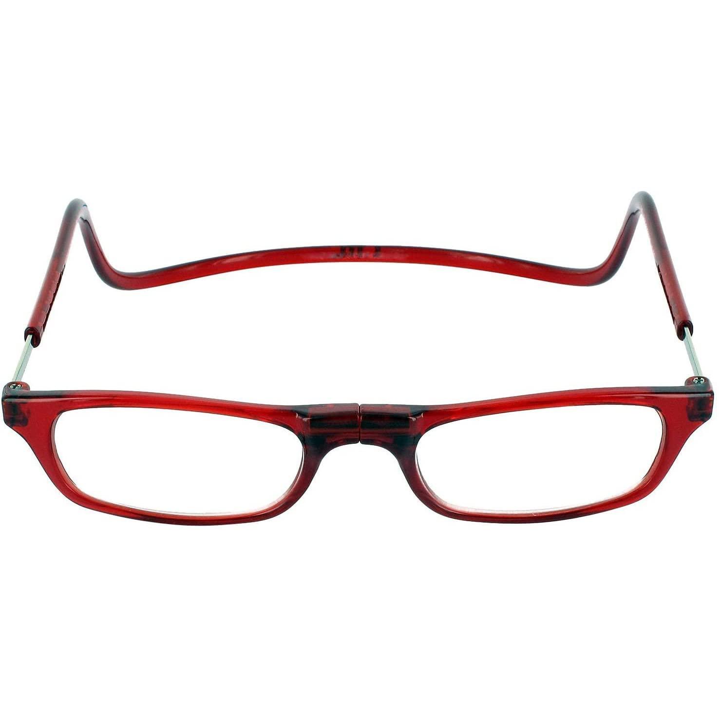 Generic VOK | BEST READING GLASSES | MAGNETIC ADJUSTABLE FRONT CONNECT READING GLASSES | ALL POWER AVAILABLE (+1.00 TO +4.00) (+3.00, Red)