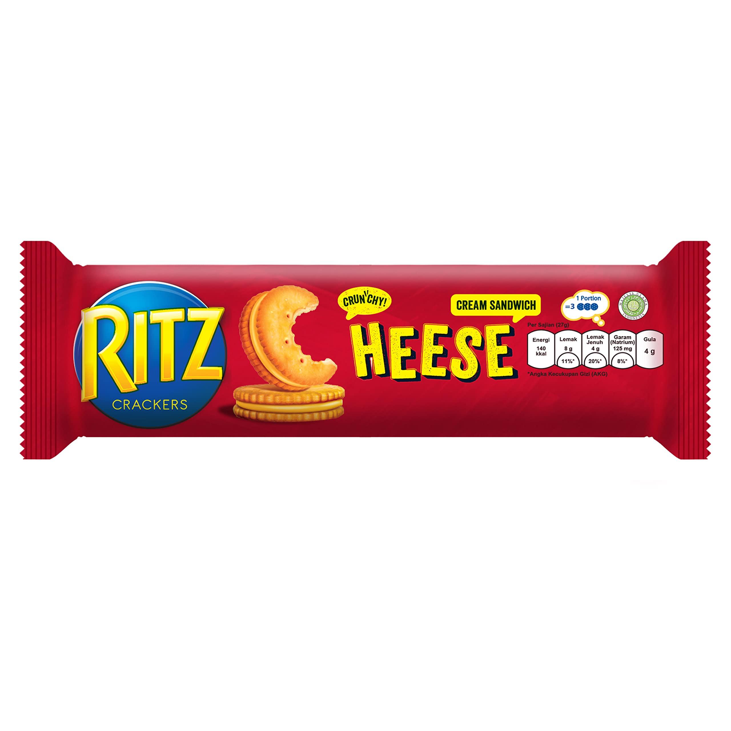 RITZ Ritz Cheese Cream Sandwich Cracker Biscuits, 100 g, Red