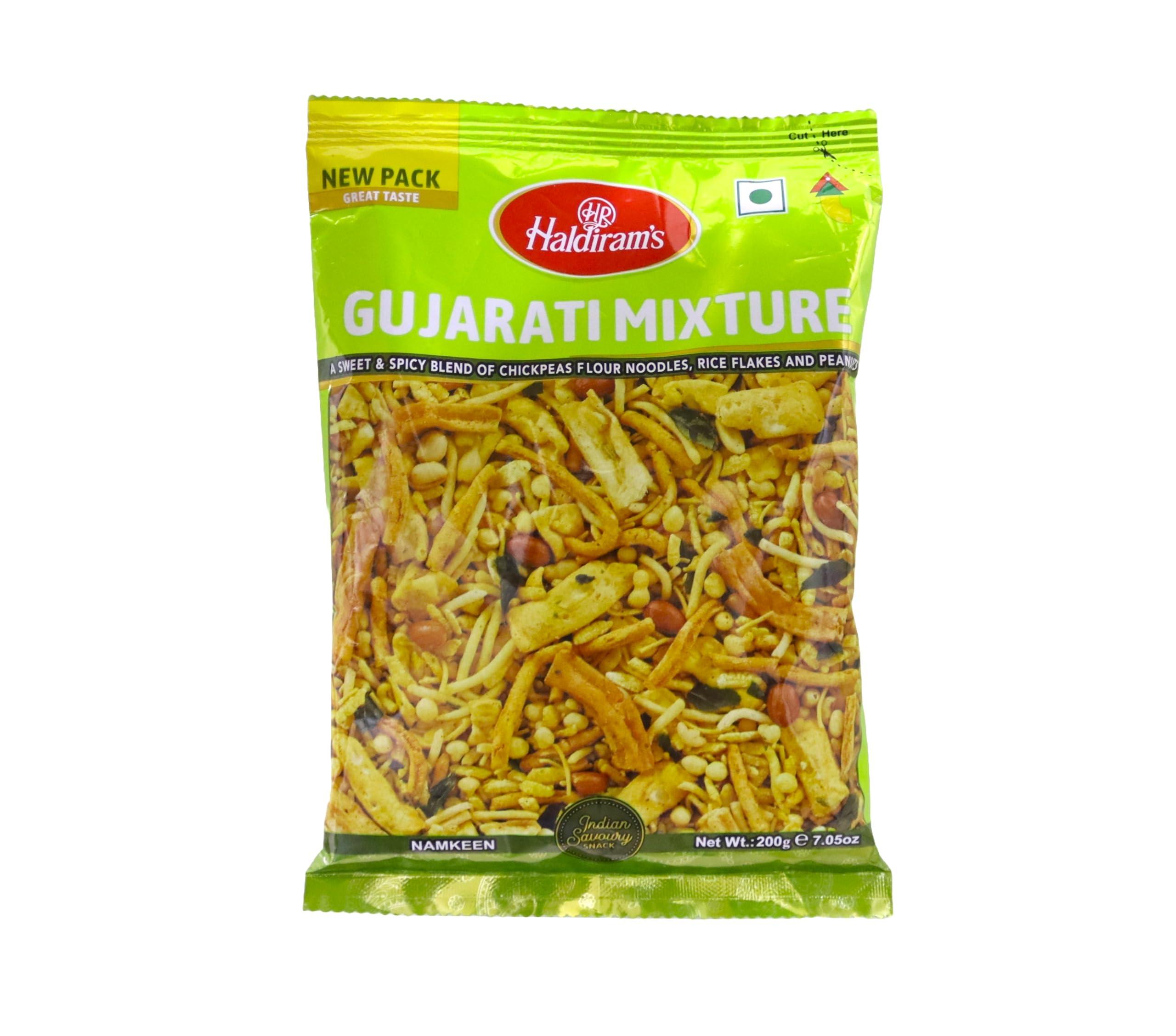 Haldiram's Haldiram's Gujarati Mix | Gujarati Namkeen | Spicy & Sweet in Flavour | Natural Flavouring Agent | Tea- Time Munchies to Spend Time with Family |200g