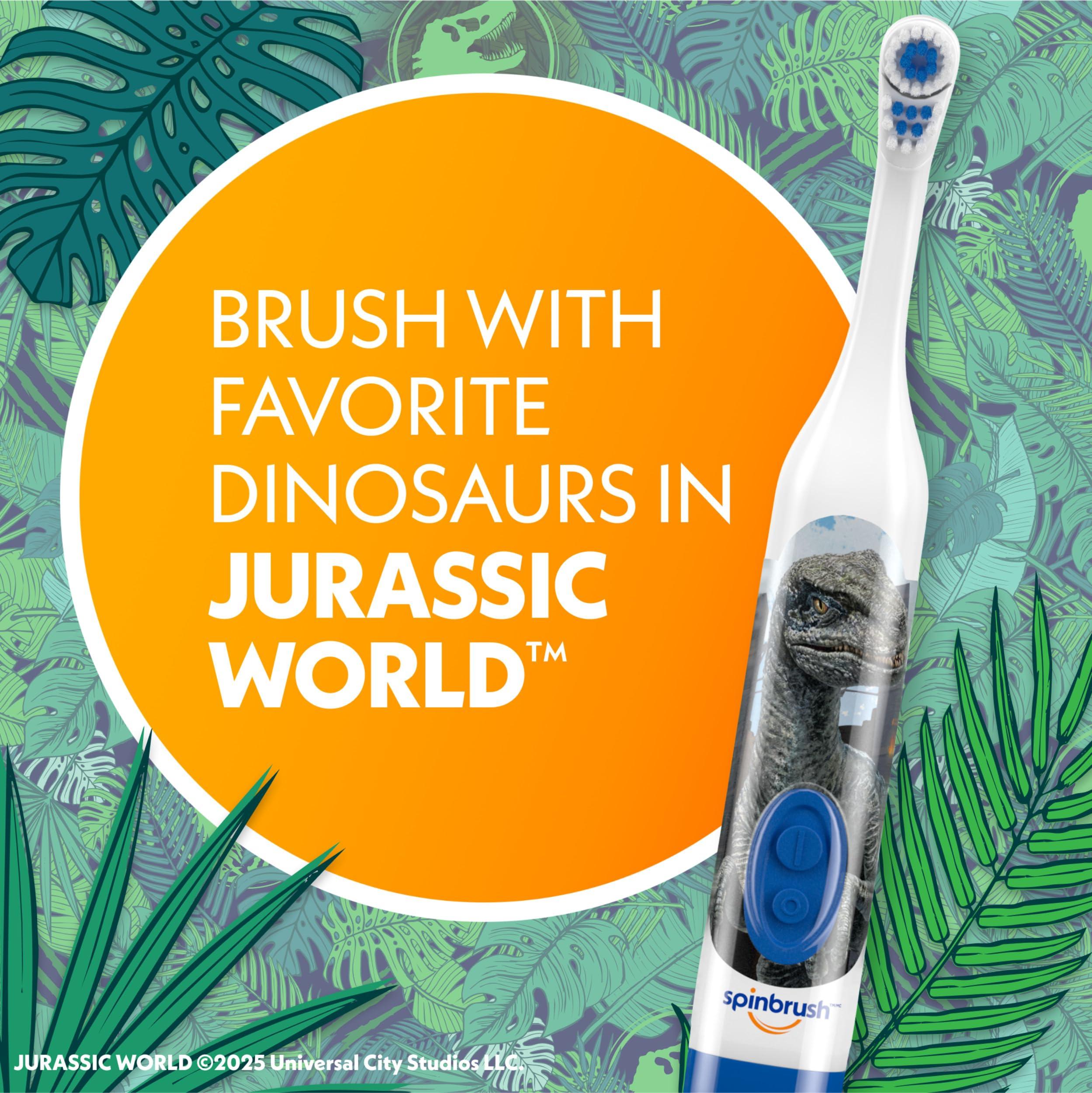 Spinbrush Jurassic World Kids Spinbrush Electric Battery Toothbrush, Soft, 1 ct