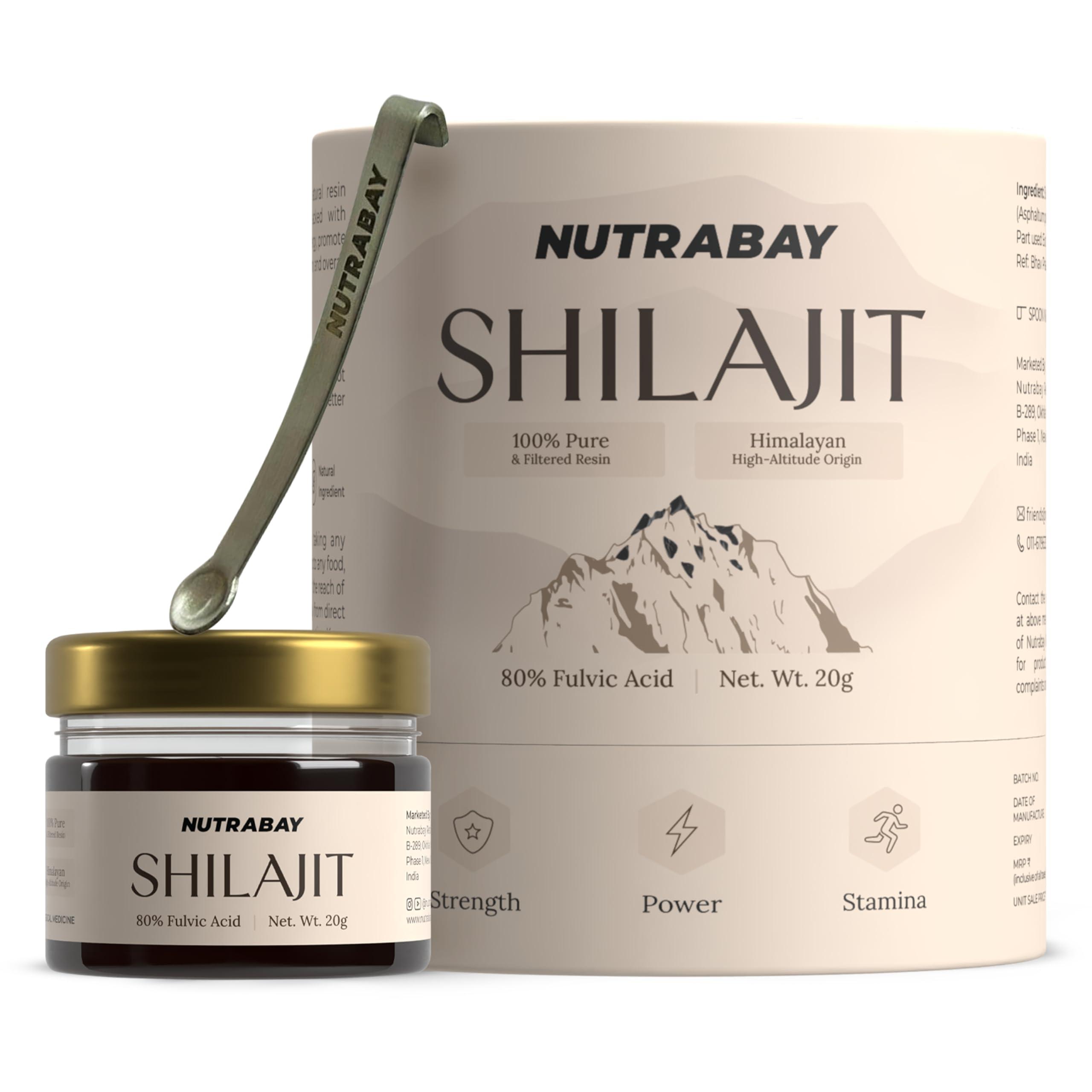 Nutrabay Nutrabay Shudh Himalayan Shilajit Resin from High Altitude | Extracted using Water | Strength, Stamina, & Power | Premium Ayurvedic Supplement - 20 gm
