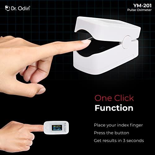 Dr. Odin Dr. Odin YM-201 Fingertip Pulse Oximeter with LED Display and Auto Power Off, Perfusion Index and SpO2 (White, 1 Year Warranty)