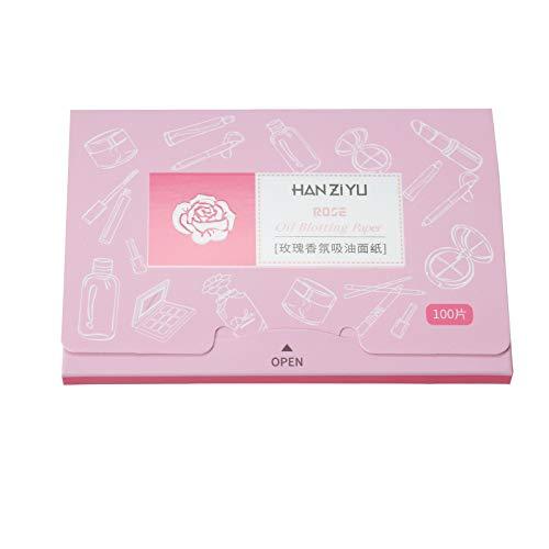Layfoo 100 Sheets Facial Absorbent Paper Absorbing Sheets Blotting Paper Bamboo Charcoal Control Tissues Paper(Rose red) -Layfoo