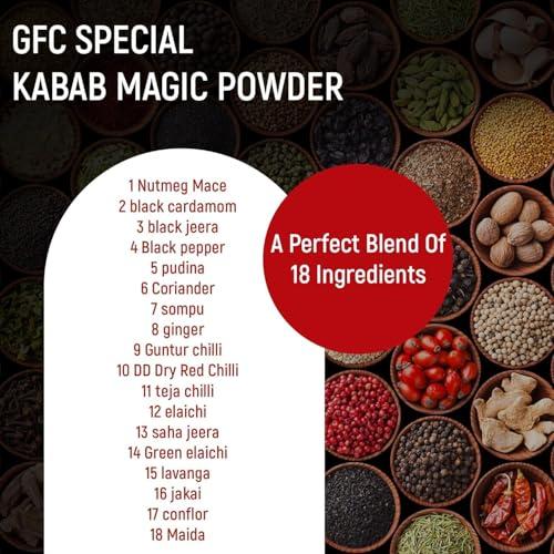 GFC GFC Premium Kabab Masala Powder | Just Marinate & Cook Restaurant Dhaba style | Ready To Cook for Aromatic Flavourful Cooking | Perfect for Cooking, Instant Kabab Masala Ready To Use -1 Kg (Pack of 5)