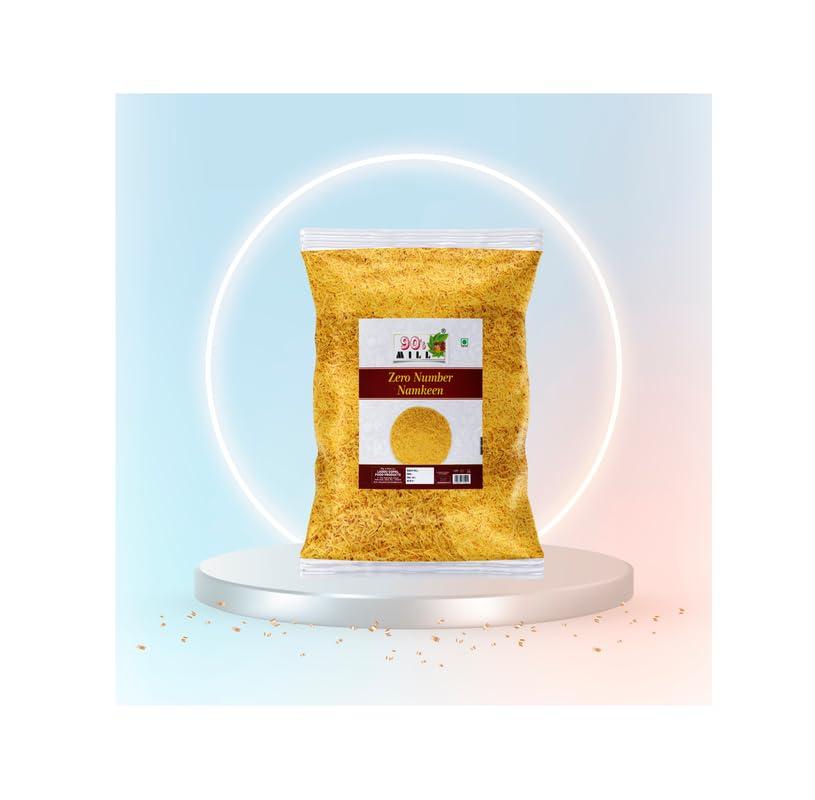 90\'s MILL 90\'s MILL Nylon Sev - Barik Sev - Sev Puri Bhel Puri Sev | Zero Number Sev Fine Sev Fiki SEV Namkeen Sev For Bhel Chaat and Sevpuri Chat Papdi Sev Non Spicy Namkeen Indian Snack-1Kg*3Pack