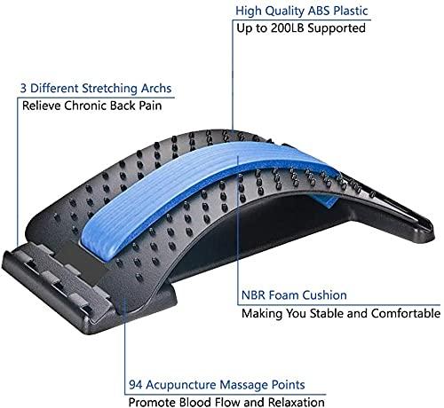 Shopiable Store Shopiable Store Back Arch Stretcher-Lower Back Stretching Device-3 Level Back Massager Lumbar Support Stretcher for Spinal Pain Back Muscle Pain Relief (Black)