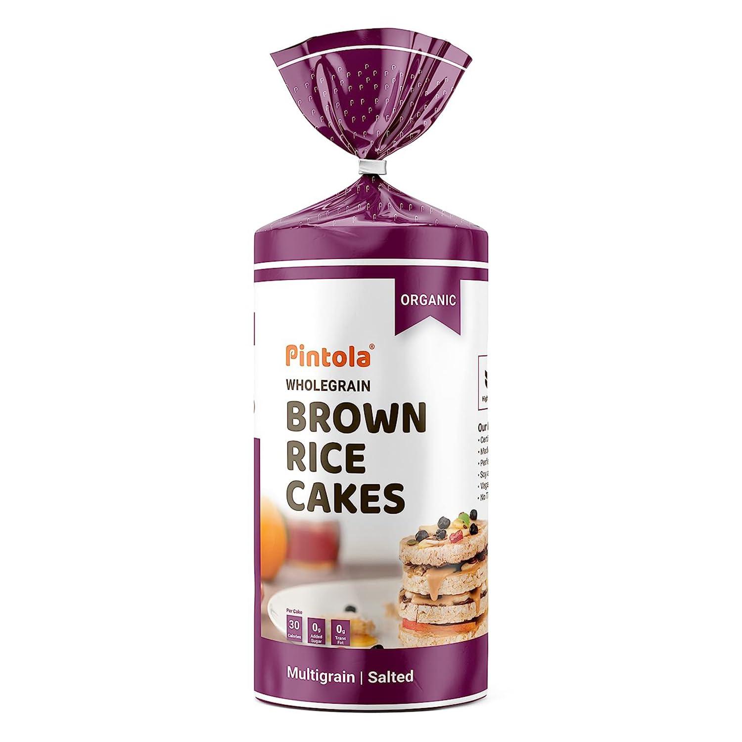 Pintola Pintola Combo - High Protein Dark Chocolate Peanut Butter Creamy 1Kg + Rice Cake Multigrain Salted 130g, 100% Roasted Peanuts butter Chocolate Flavour High Protein Nut Butter With Organic Rice Cakes