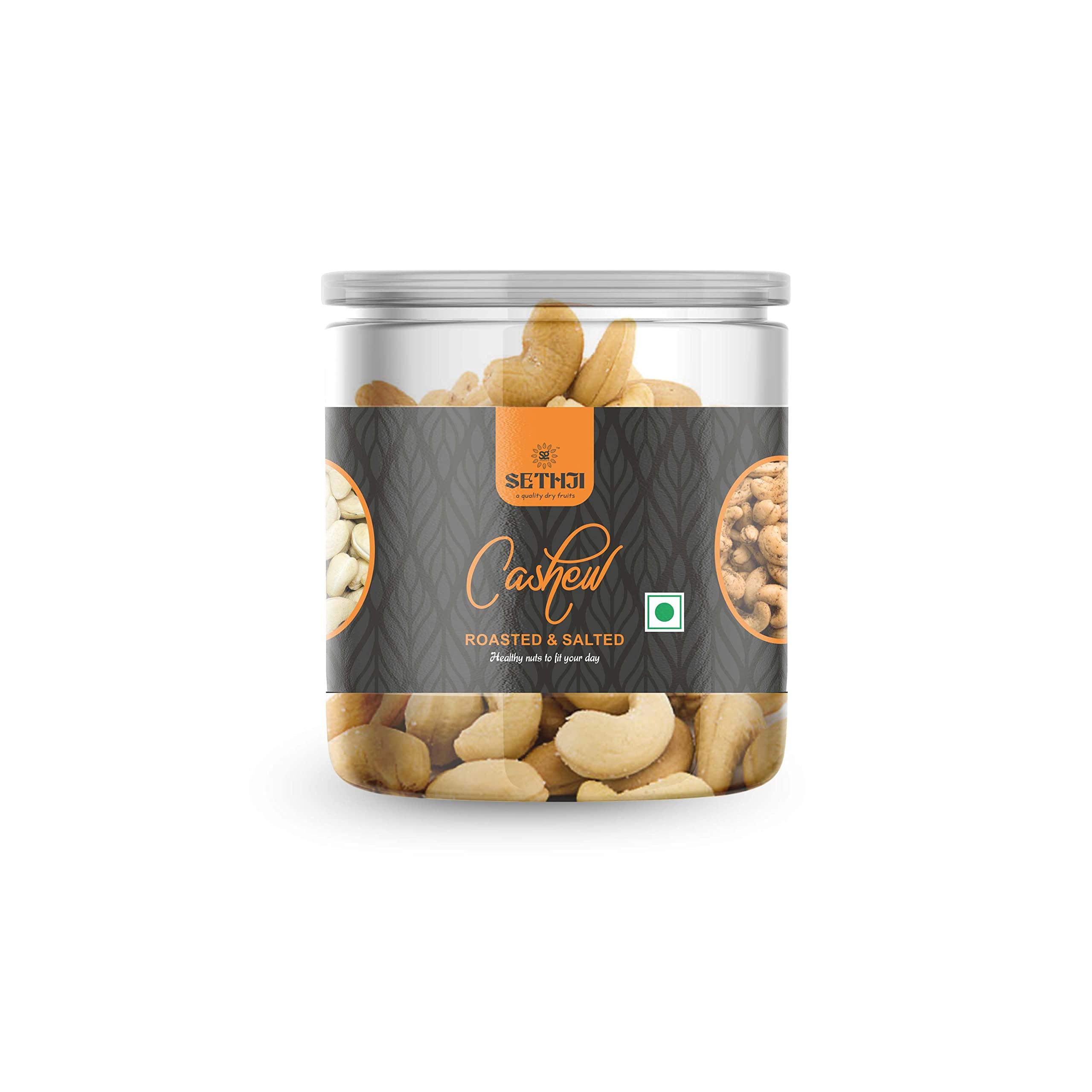 SETHJI SETHJI Premium Roasted Cashew Nuts | Roasted Flavored Cashew, Jar Pack (Roasted & Salted Cashew, 250g)