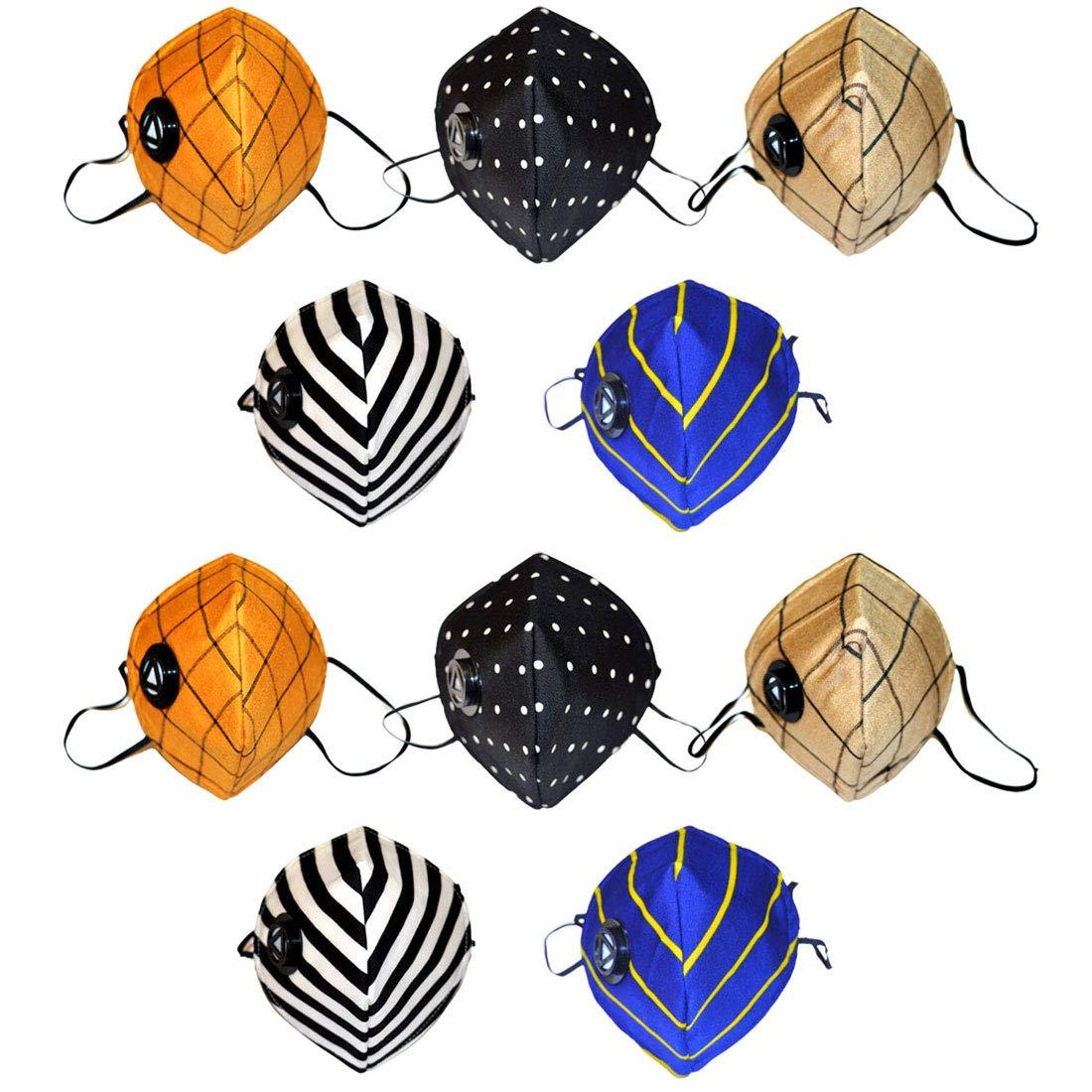 INKDICE INKDICE COTMASK Designer 5 layer pollution mask respirator Air Filter Face Mask Reusable,Washable- Anti Dust/Pollution/Bacterial super Quality Mask(PACK OF 10)