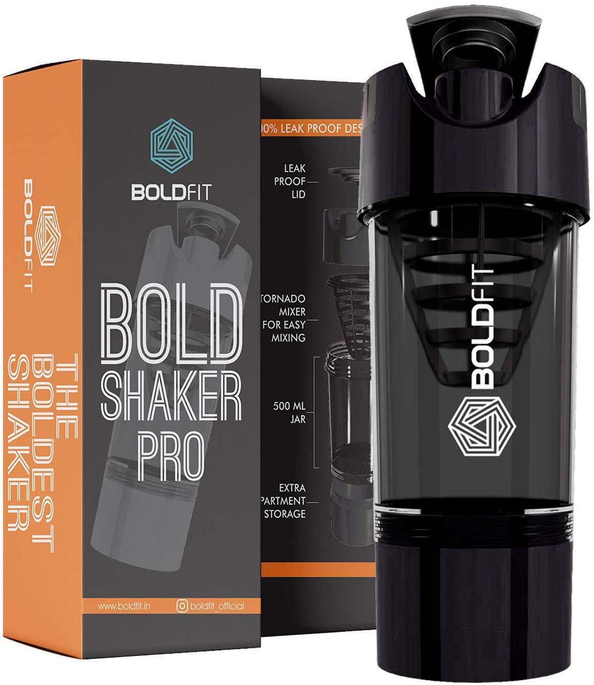 Boldfit Boldfit BOLDPOPS Apple Cider Vinegar Gummies & Gym Shaker Pro Cyclone Shaker 500ml (Black)
