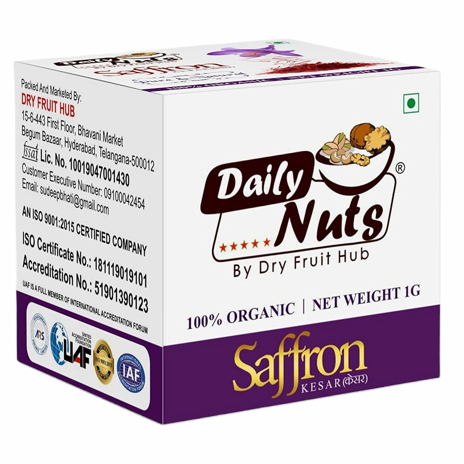 DRY FRUIT HUB Dry Fruit Hub Saffron Original Kashmir Kesar 1gm Kesor | Kashmir Zaffran | Keshor | kungumapoo Original For Pregnant Women | Pooja | Tilak | Biryani