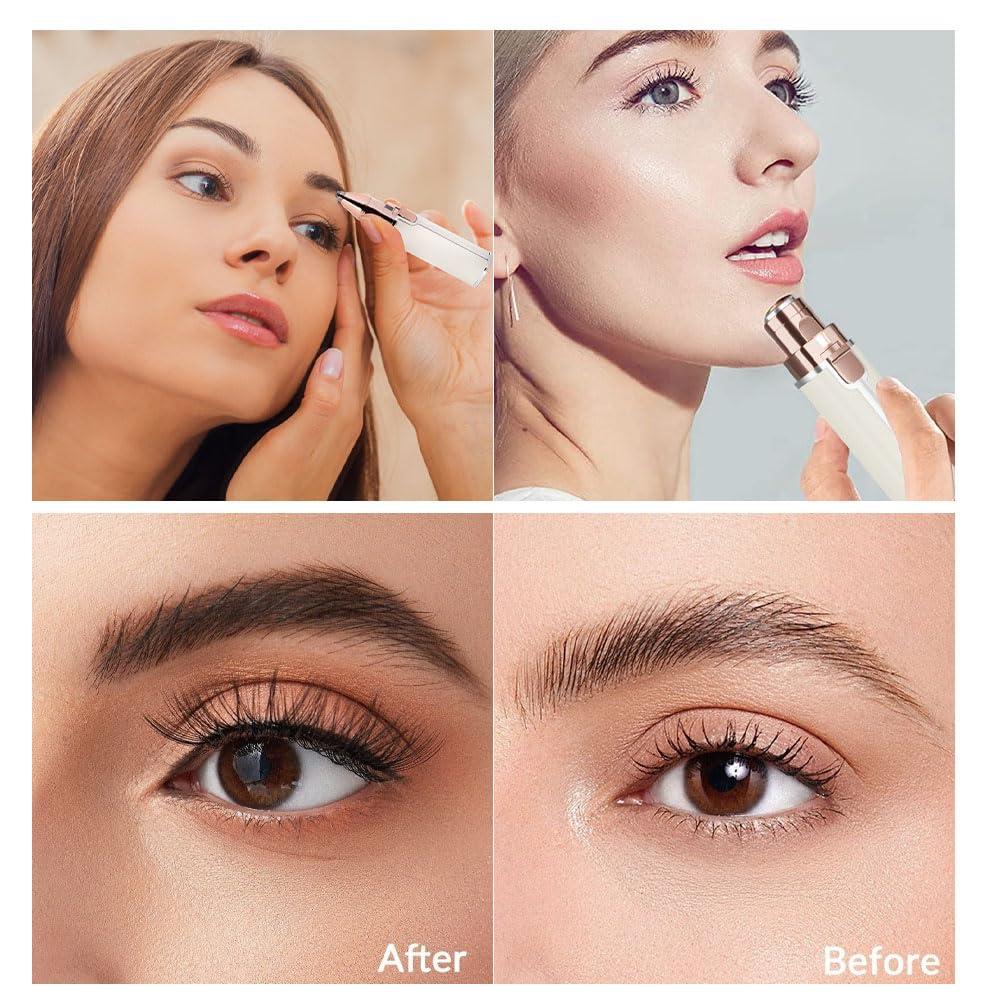 SOLIMPIA SOLIMPIA Women\'s Facial Hair Remover, 2-In-1 Epilator With Built-In Led Light And Usb Charging, Suitable For Eyebrows, Lips, Cheeks, Chin And Neck, Hypoallergenic