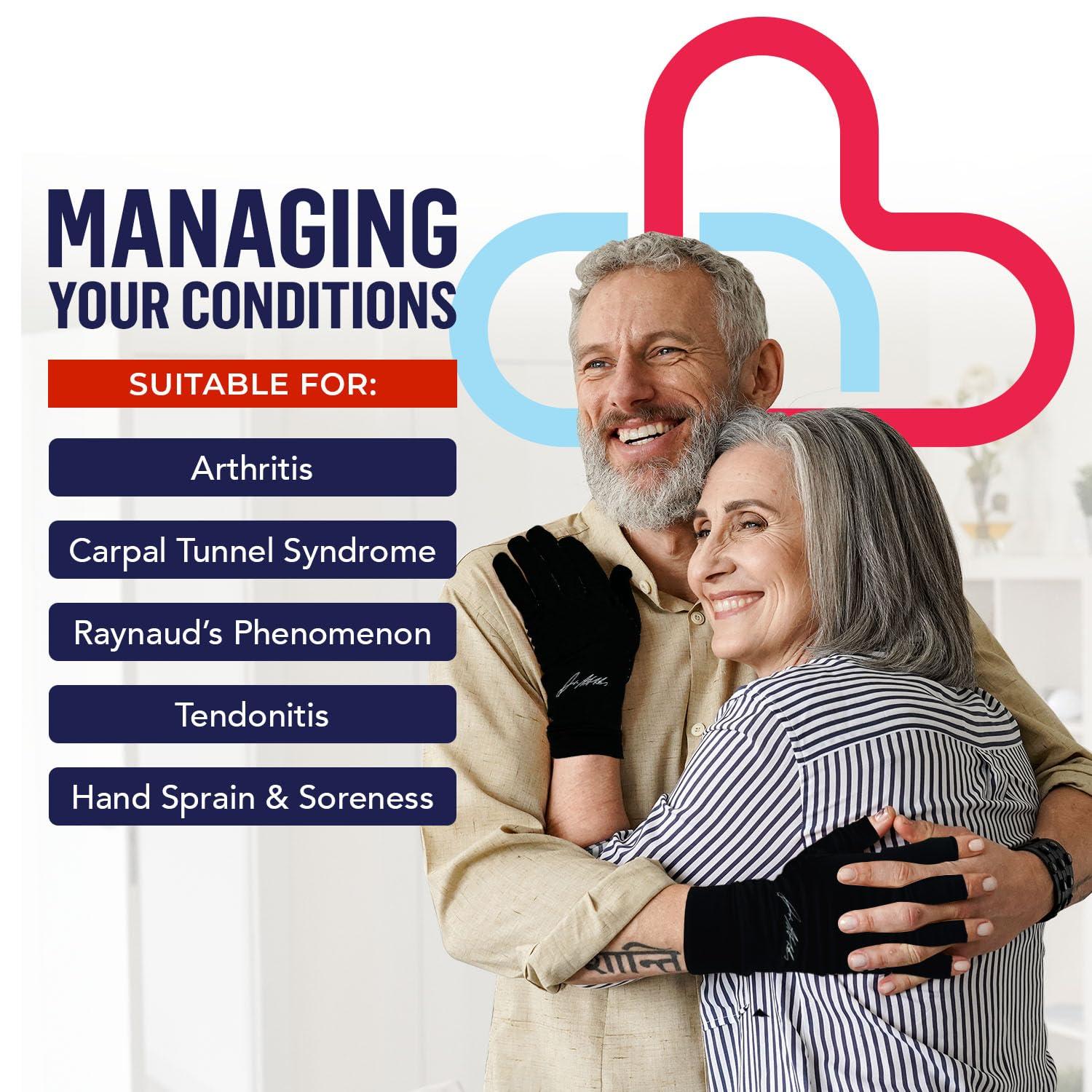 Dr. Arthritis Doctor Developed Copper Gloves Compression Gloves For Arthritis and DOCTOR WRITTEN HANDBOOK -Relieve Arthritis Symptoms Raynauds Disease Carpal Tunnel M M