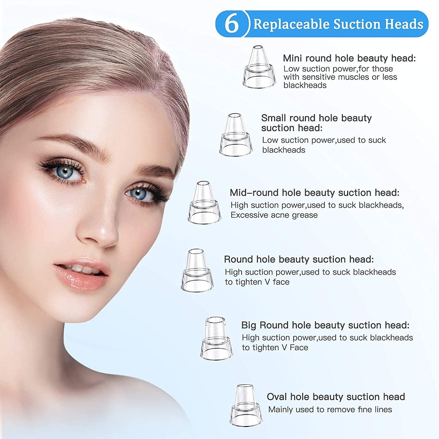 Ghime Ghime Pedicure Kit and Foot Scraper Electric Callus Remover with Blackhead Remover Detector Instrument Rechargeable With 6 Nozzles - Multicolor