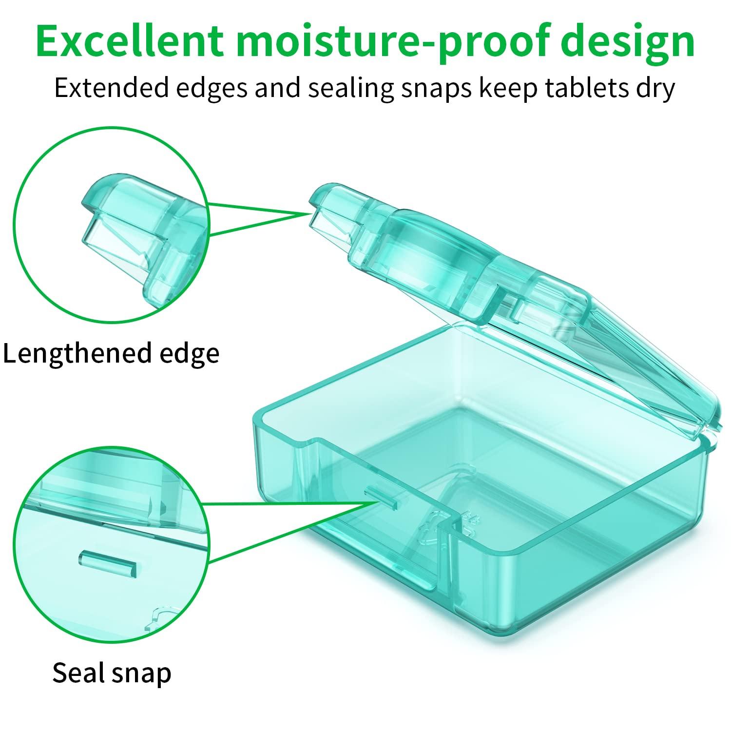 TecQach TecQach 4-Compartment Portable Travel Pill Case, Multicolour, 4 Pack