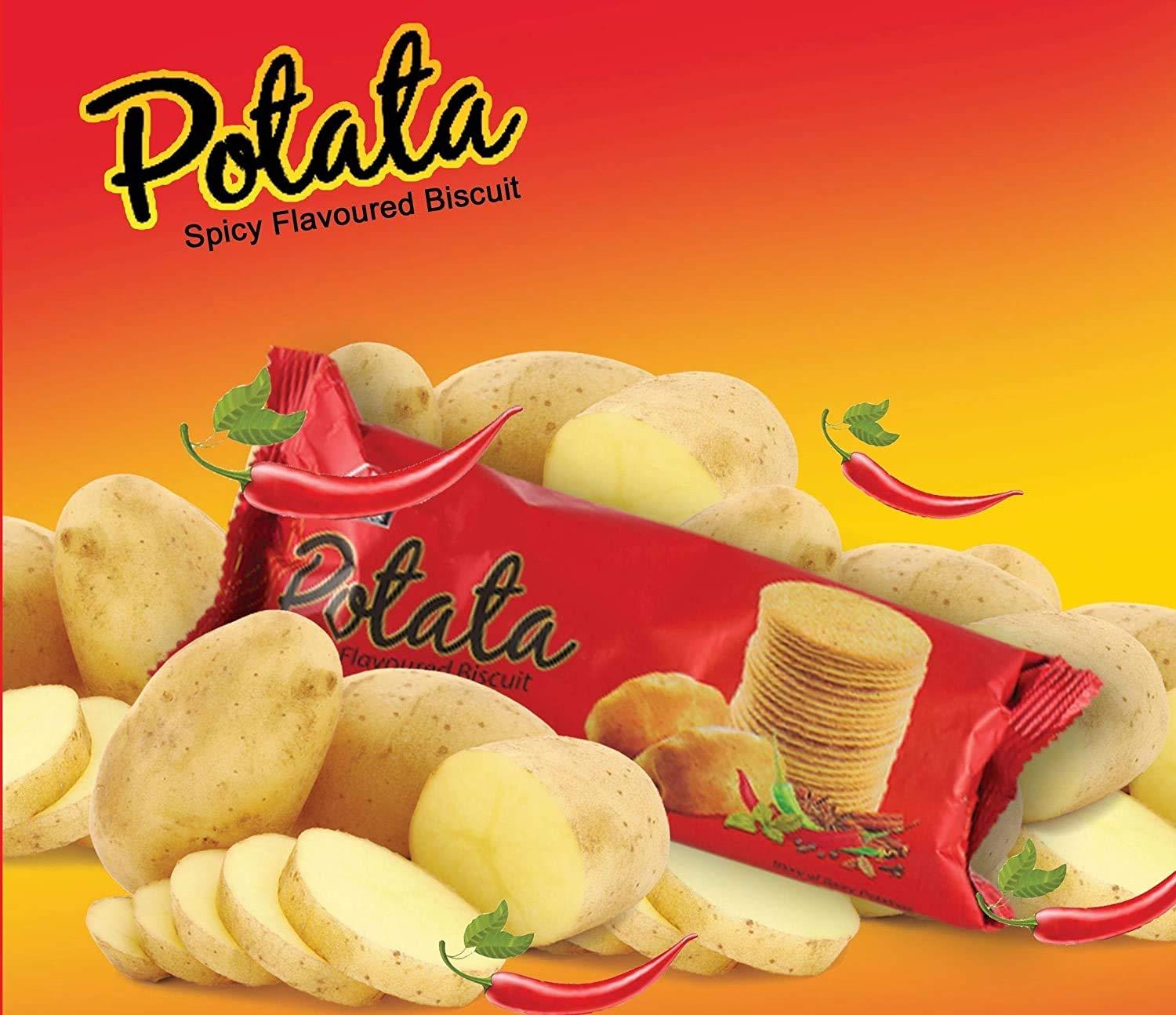 Pran PRAN POTATA Spicy Flavoured Biscuits 8 Packs of 100 Grams Each