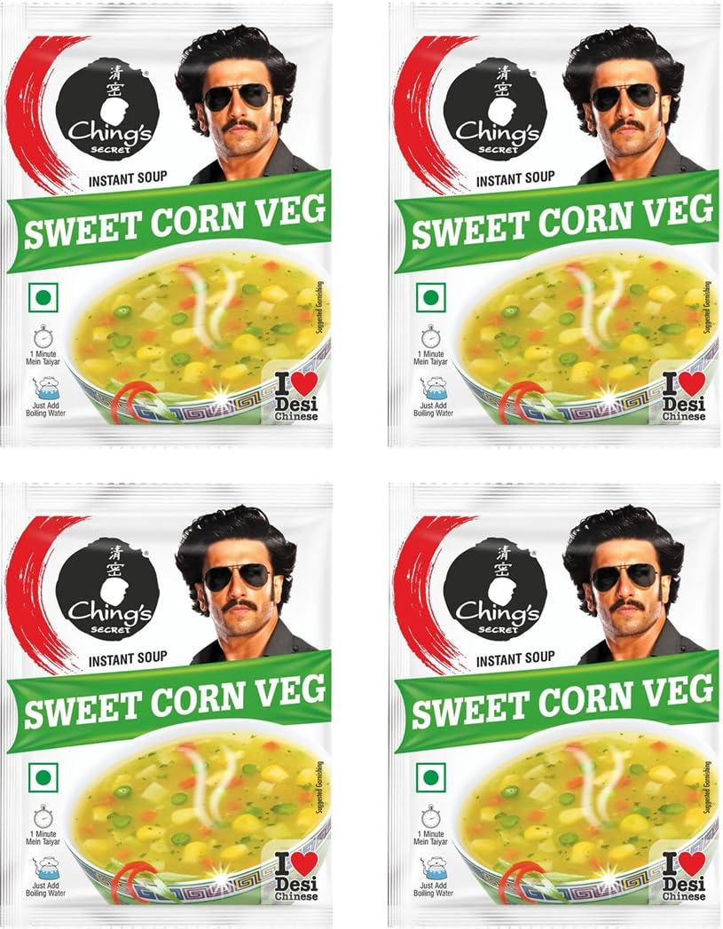 HUMARABAZAR Chings Instant Soup - Sweet Corn Veg,15g (Pack Of 4) - HUMARABAZAR
