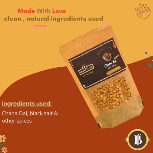 BIKANA FRESH Bikana Fresh Roasted Chana Dal | Oil-Free, Protein Rich, Gluten-Free, Ready-To-Eat Snack | Indian Snacks (200gm (PACK OF 3))