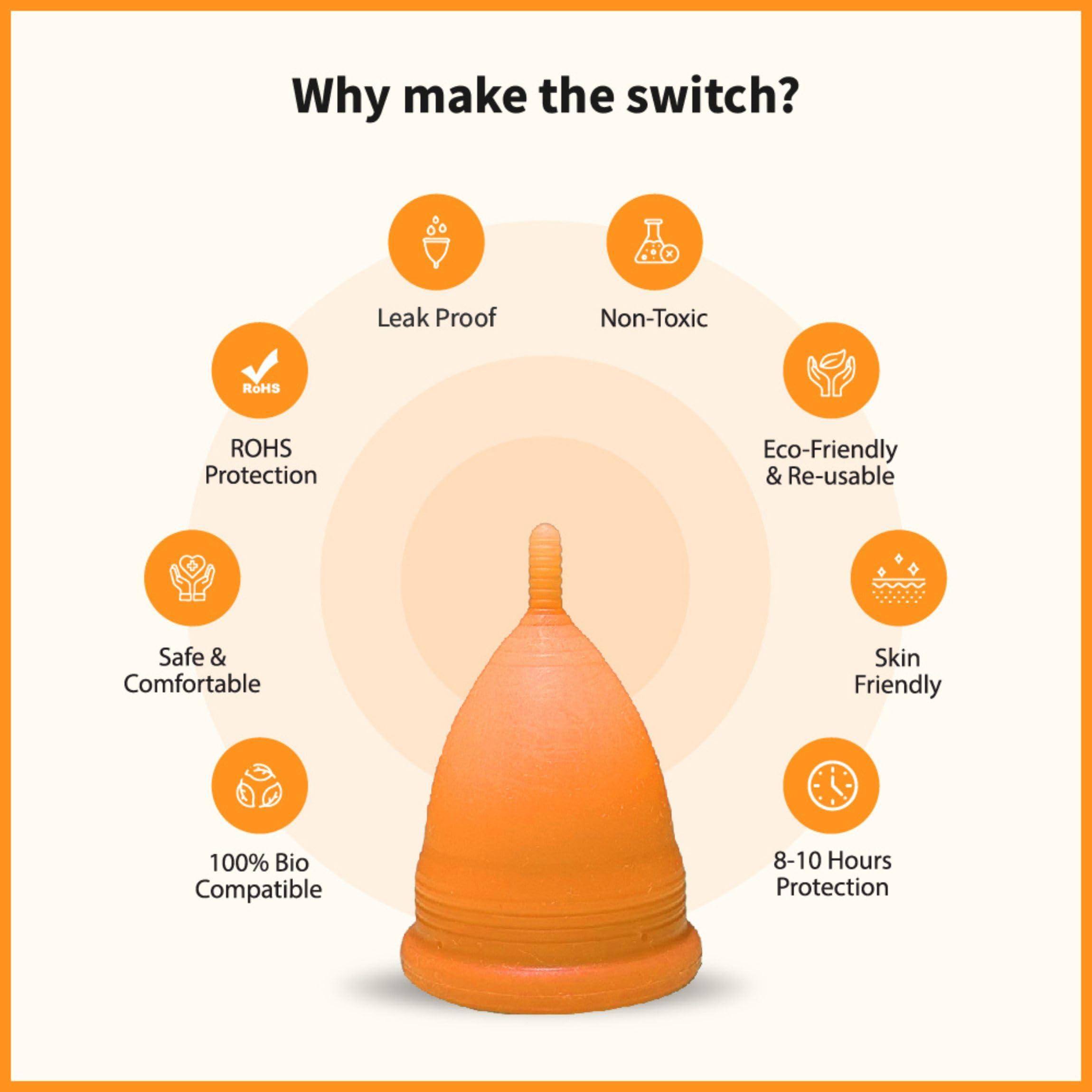 icare iCare Reusable Menstrual Cup for Women with Pouch, odour and Rash Free, No Leakage, Protection up to 12 Hours (Small, Transparent)