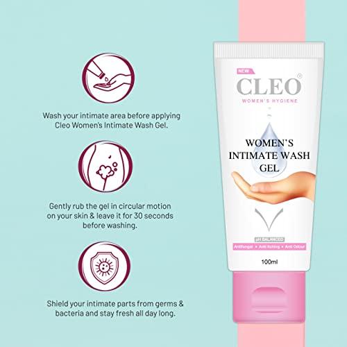 Cleo Cleo Women's Intimate Wash- Non Drip Gel | Hygiene Wash for Women, Easy & Effective Application (100 ml)
