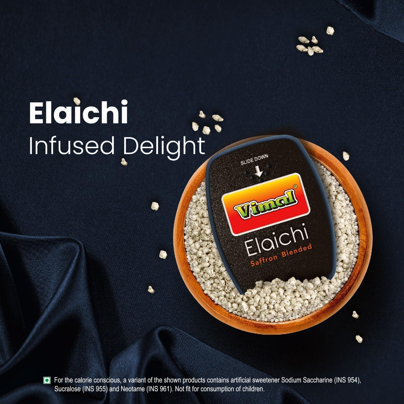 Vimal VIMAL Elaichi Saffron Blended | Pack Of 5 Cassettes (5.75Gram X 5) | Premium | Elaichi Dana | Fresh Breath | Silver Cardamom| Mouth Freshener | Pure Cardamom Pearls