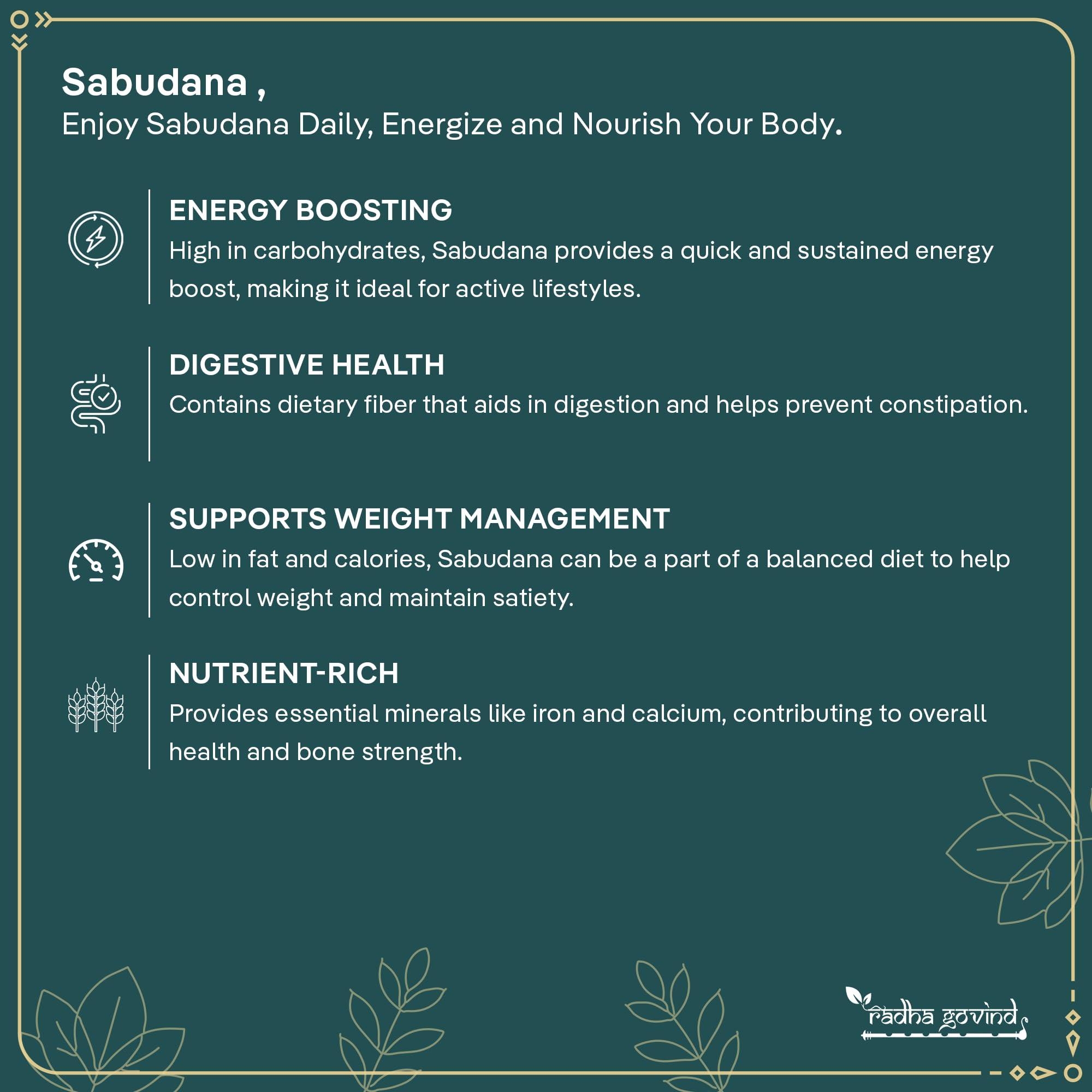 Radha Govind Radha Govind Organic Sabudana | Sago | Tapioca (800)