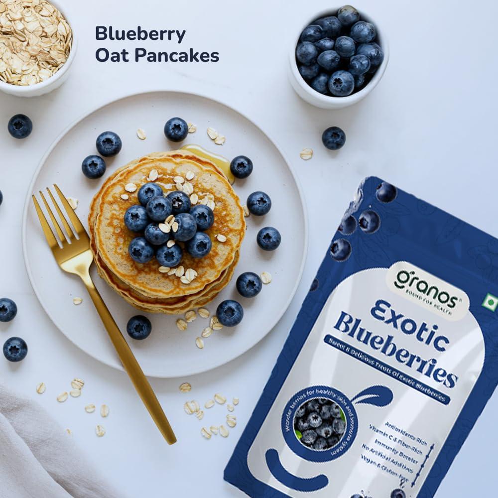 GRANOS Granos Dried Blueberries 150g | Dried Fruits | Sweet Berries | Produce Of USA | Trans Fat Free | Gluten Free | Healthy Skin | Boost Immunity | Rich In Nutrients | 100% Natural | Plant Based | Healthy Motabolism