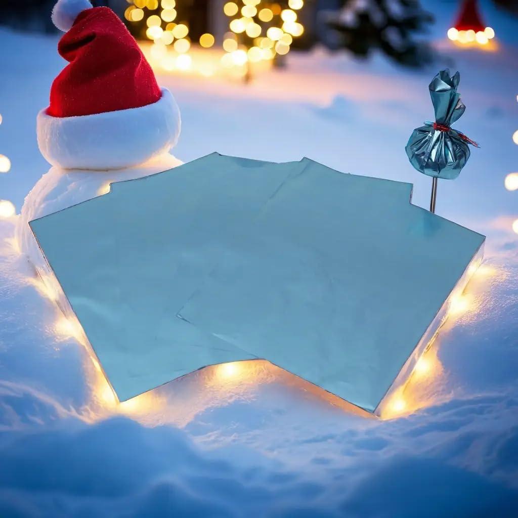 Esslly Esslly Matte Sky Blue Chocolate Wrapper | 12.5x10.5 cm | Pack of 250 | Premium Quality, Non-Smudge, Vibrant, and Eco-Friendly | Made in India | Perfect for Candy Wrapping.