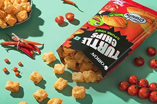ORION Orion Turtle Chips Party pack (Pack of 2) - Tangy Tomato & Spicy Devil flavors|100% veg|Korean snacks - 115 gm (Pack of 2)