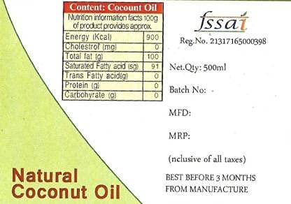 Kerala Oil Mills Kerala Oil Mills Coconut Oil [Cooking & Hair Oil] 100% Natural 2 L