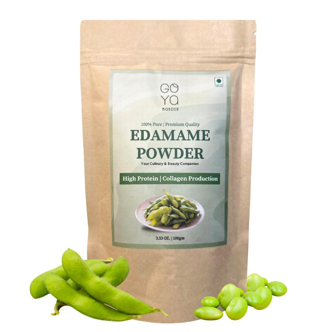 GOYa BaSICS Goya Basics Edamame Powder, 100g | Plant Protein Superfood for Smoothie Mix, Shakes, Soups | Organic, Vegan, Non-GMO, Gluten-Free | High Fiber Protein Supplement