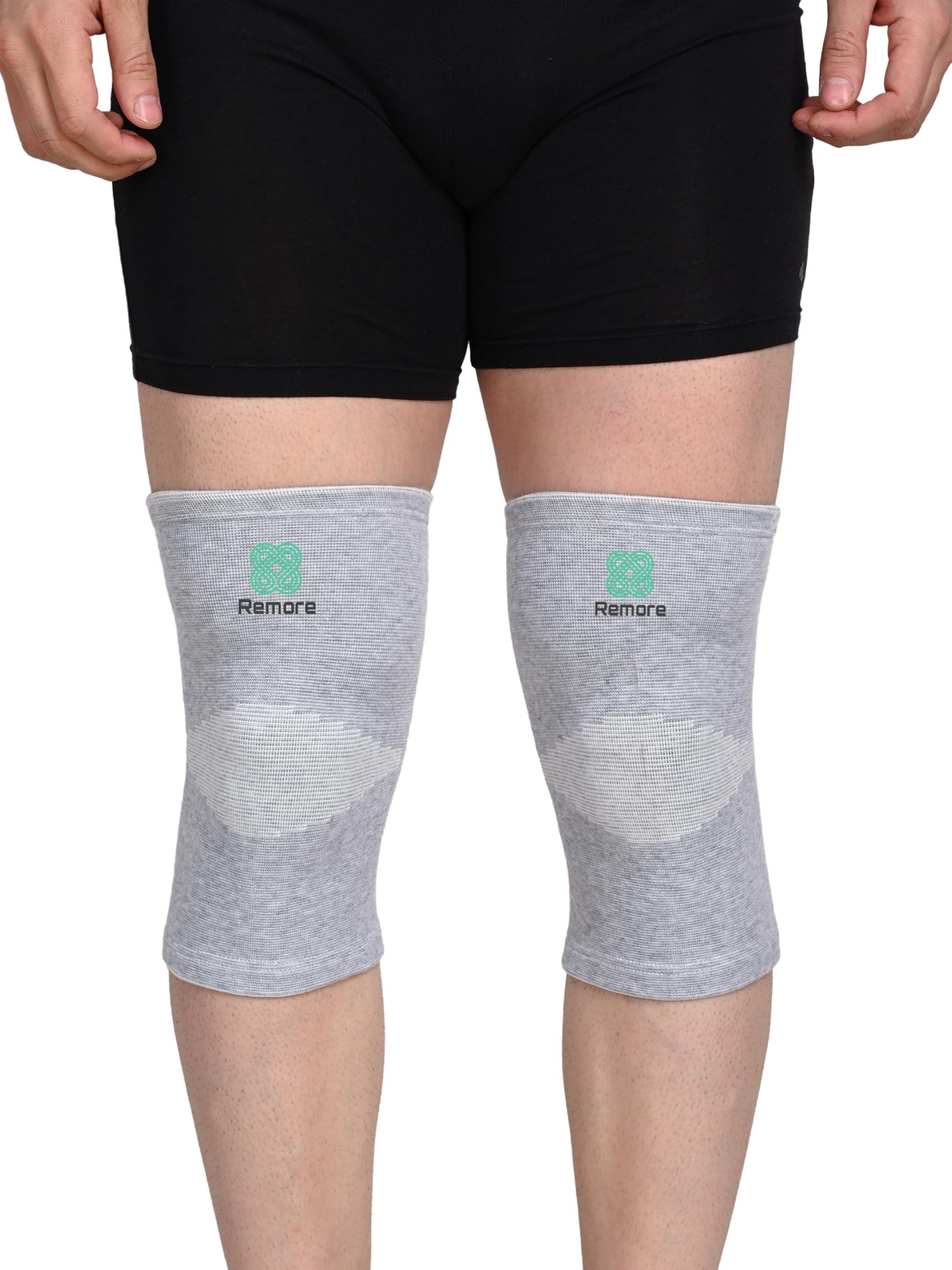 Remore Remore Bamboo Yarn Knee Brace for Men and Women - Knee Pain, Gym, Running, Basketball, Meniscus Tear, Sports, Joint Pain Relief, Injury Recovery (M)