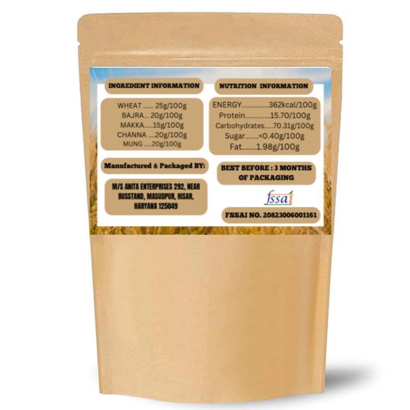 B.L.D. ORGANICS Emmer Wheat Flour, Khapli Wheat (1kg), High Dietary Fiber Low Glycemic Wheat Flour, Stoneground Emmer Wheat/Khapli Atta