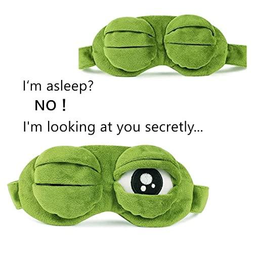bumsufon Sleep Masks for Women,Cute Frog Funny Eye Masks for Adults Kids Funny Blindfold with Eyes Open Sleep Mask Sleep Mask for Sleeping