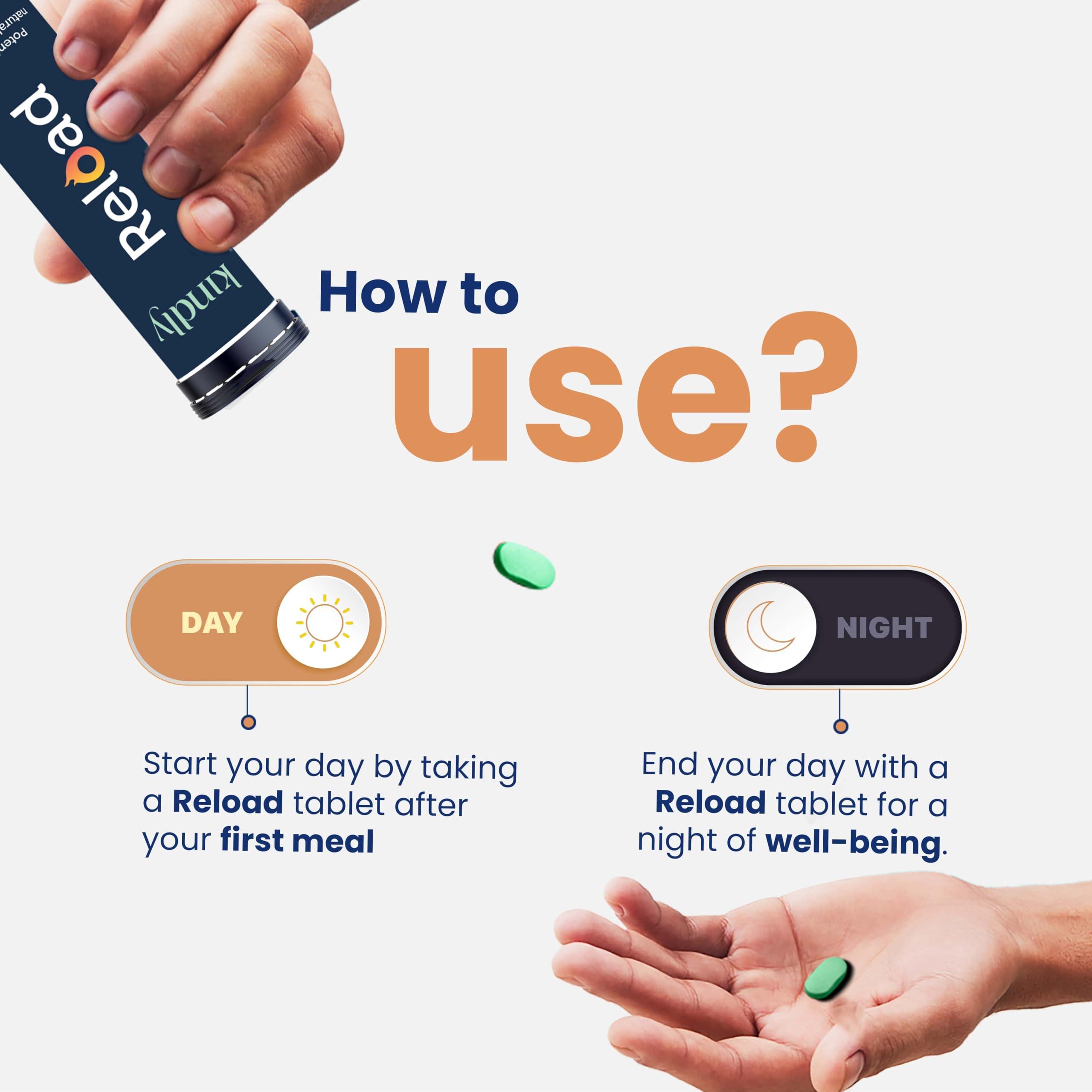 Kindly His Kindly Health Reload | Triple Ginseng | Ashwagandha | 60 Tablets | Pack Of 2