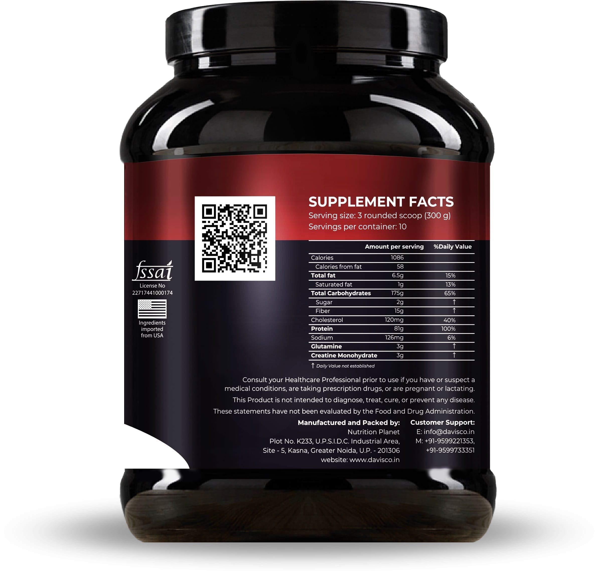 Nutrition Planet Nutrition Planet Xtreme Mass Gainer With Added DigeZyme, 3Kg, Chocolate