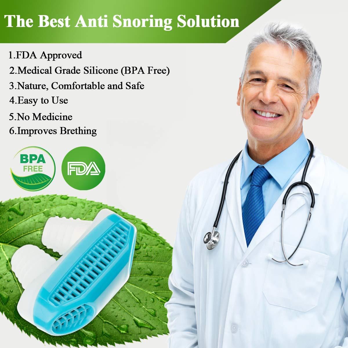 APURK APURK 2 in 1 Nose clip Snoring Solution Snore Stopper Nose Vents Plugs Clip Air Purifier,Anti Snoring Devices Stop Snoring Sleep Aid Nasal Dilator Snore Reducing Aids for Men Women