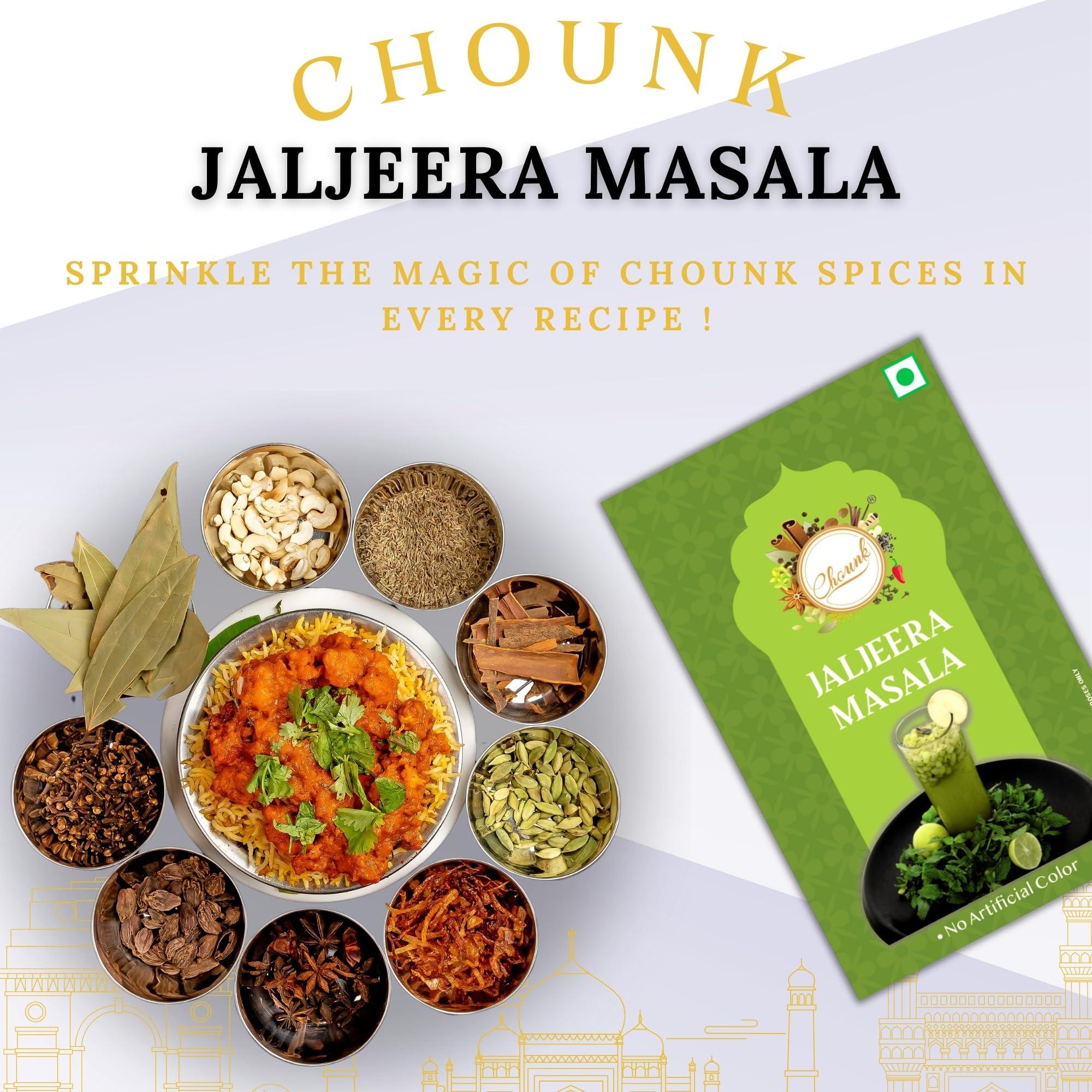 Chounk Chounk Chatpata Jaljeera/Jaljira Masala Powder 200 Grams (100g x 2 Pack) | Summer Drink Masala Powder | Hygienically Packed | No Preservatives | No Artificial Flavour Added