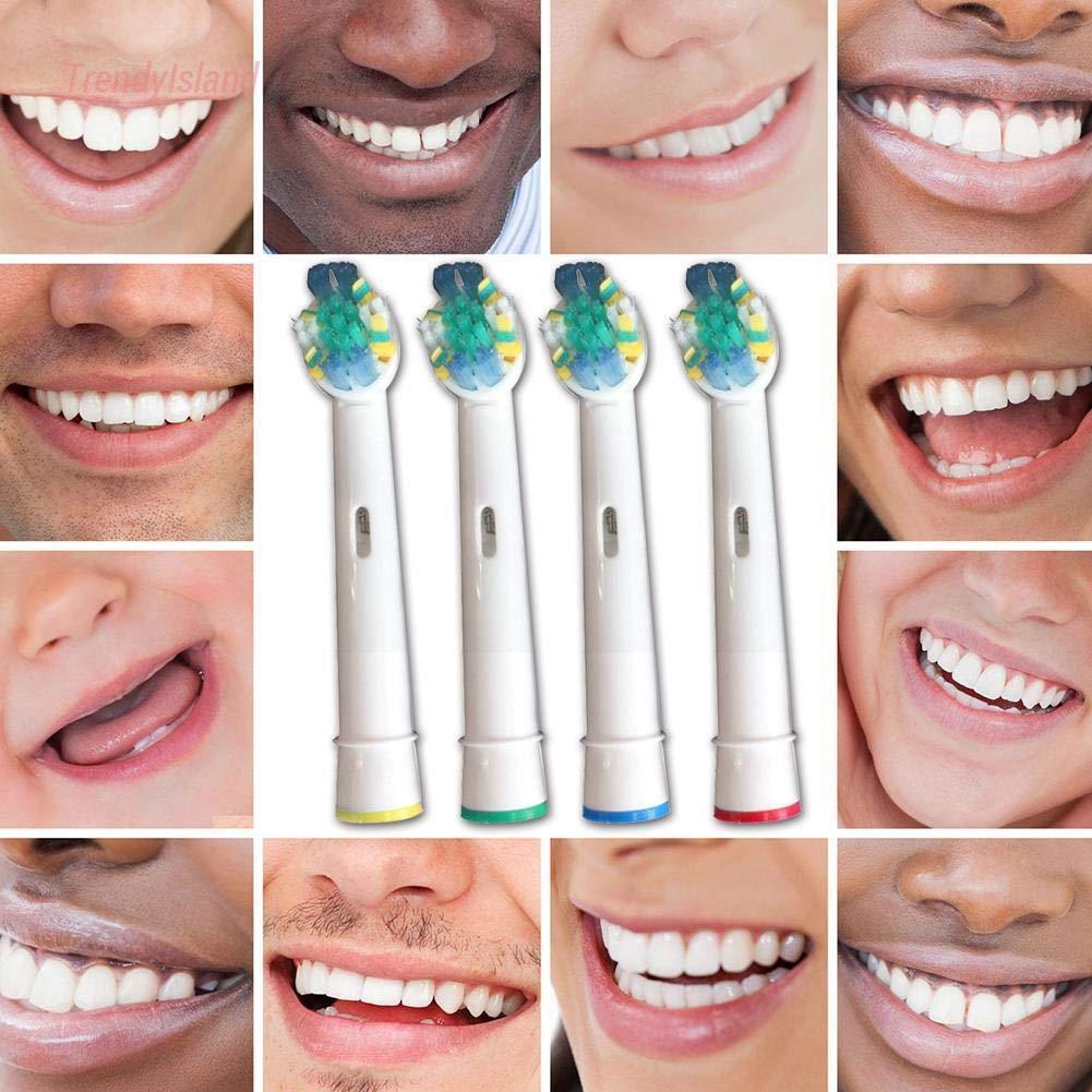 GRANDIOSI Replacement Brush Heads Compatible With Oral-B-Braun Floss Action - Pack of 4 Generic Electric Toothbrush Replacement Heads
