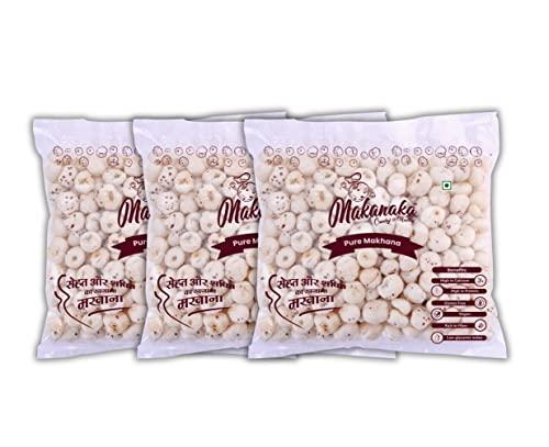 Makanaka Makanaka | Raw Makhana | Fox Nut (Phool Makhana) | Premium Bombay Quality | Hand Picked | Jumbo Size | 100 gm Pack of 3