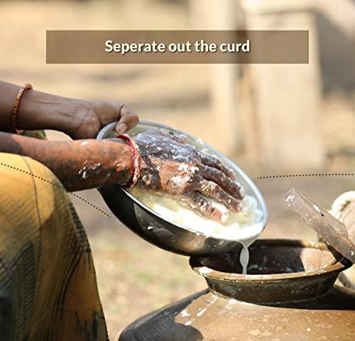 Growing Villagers Growing Villagers A2 Desi Buffalo Ghee 1 Litre | Organic Curd Churned Desi Ghee | Murrah Buffalo Bilona Method Ghee | Homemade Shudh Desi Bhes Ka Ghee - 2 Jars Of 500 ml Each