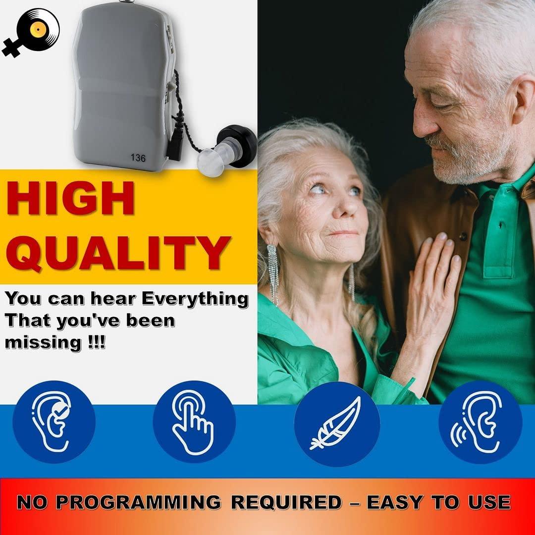 Enlinea Enlinea ENL-P136 Pocket Hearing Aid Machine For Ear Old Age | Suitable For Mild To Moderate Hearing Loss (Pack of 1)