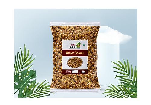 90\'s MILL 90\'s MILL Kadala Podi Bold earthnuts | Ready to Eat Nut Cracker Namkeen | Crunchy & Spicy Besan Coated Peanuts//Organic Sing Bhujia Namkeen||Fried in Cold Pressed Groundnut Oil-1Kg*5Pack