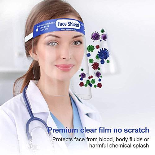 AEC AEC Reusable Safety Face Shield Clear Face Protective Anti Fog Visor for Eye Head Protection, Soft Head Facial Cover/Mask - Made In India (24Pieces)