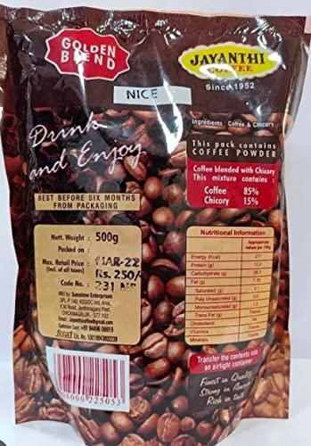 JAYANTHI JAYANTHI Golden Blend, Coffee Contains 15% Chicory, coarse or Filter Grind, 250g x 4, Bag