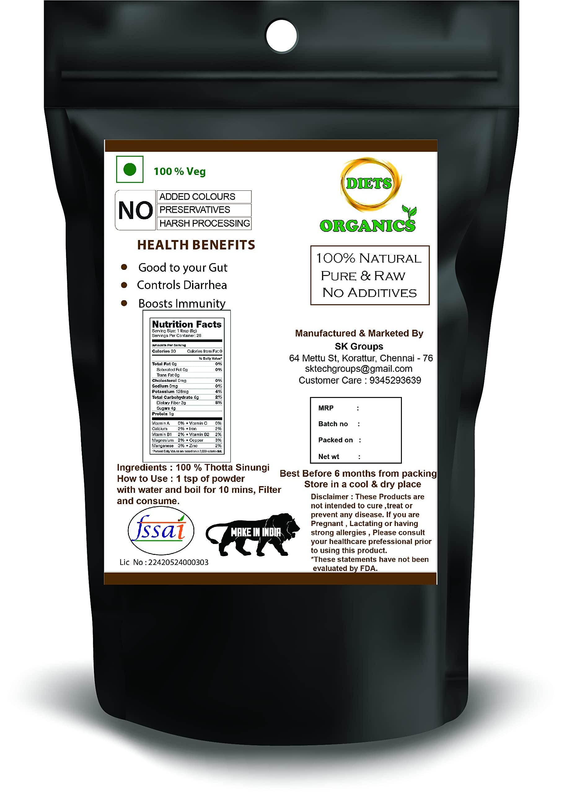 DIETS ORGANICS Diets Organics Thotta Sinungi powder -25 g/Mimosa Pudica Powder/Sleepy Plant Powder/Sensitive Plant Powder/Mudatha Damara/Lajalu/Muttidare Muni/Thottavadi/Ajalikalika-25 G